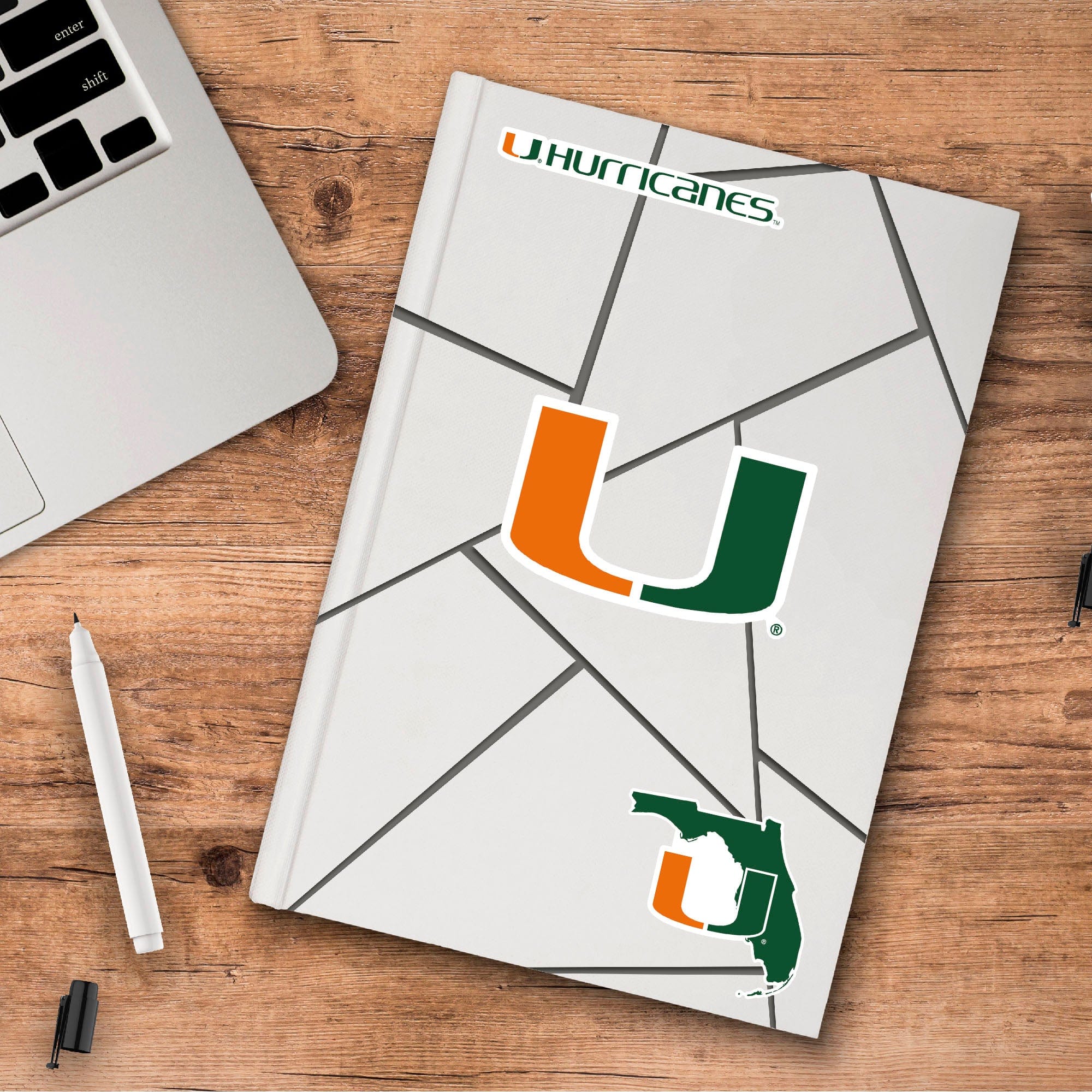 Miami Hurricanes 3 Piece Decal Sticker Set