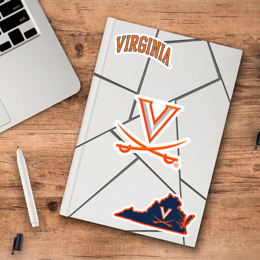 Virginia Cavaliers 3 Piece Decal Sticker Set