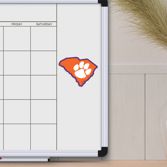 Clemson Tigers Team State Shape Decal Sticker - Clemson