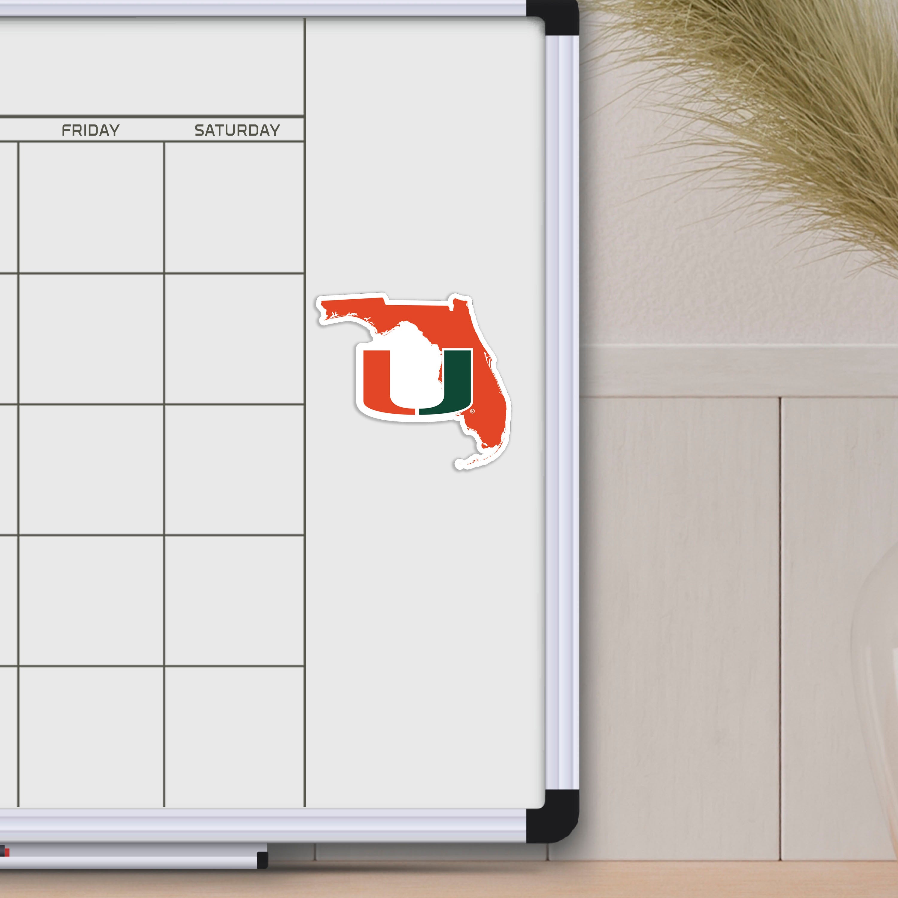 Miami Hurricanes Team State Shape Decal Sticker