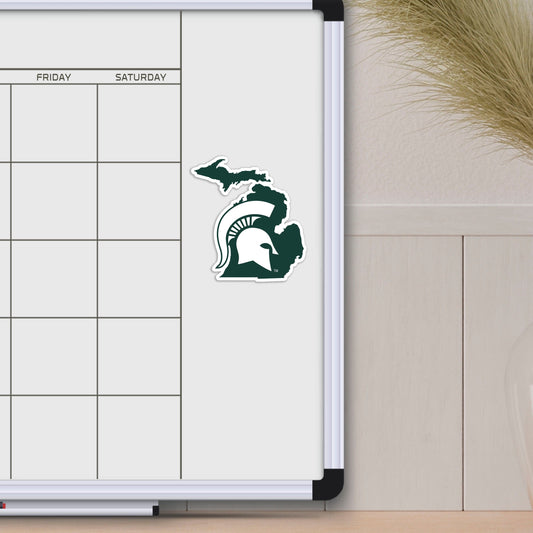 Michigan State Spartans Team State Shape Decal Sticker