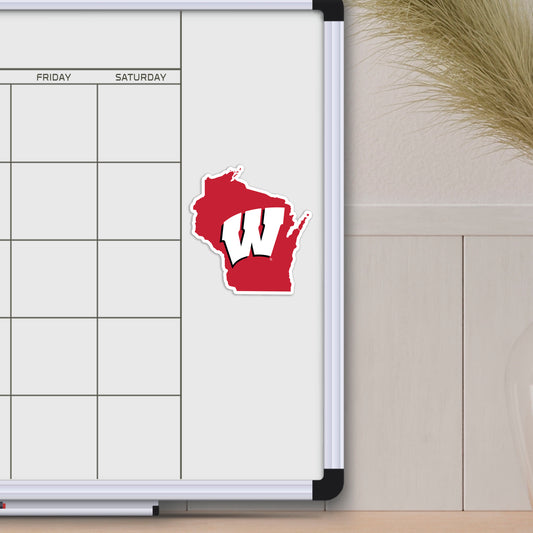 Wisconsin Badgers Team State Shape Decal Sticker