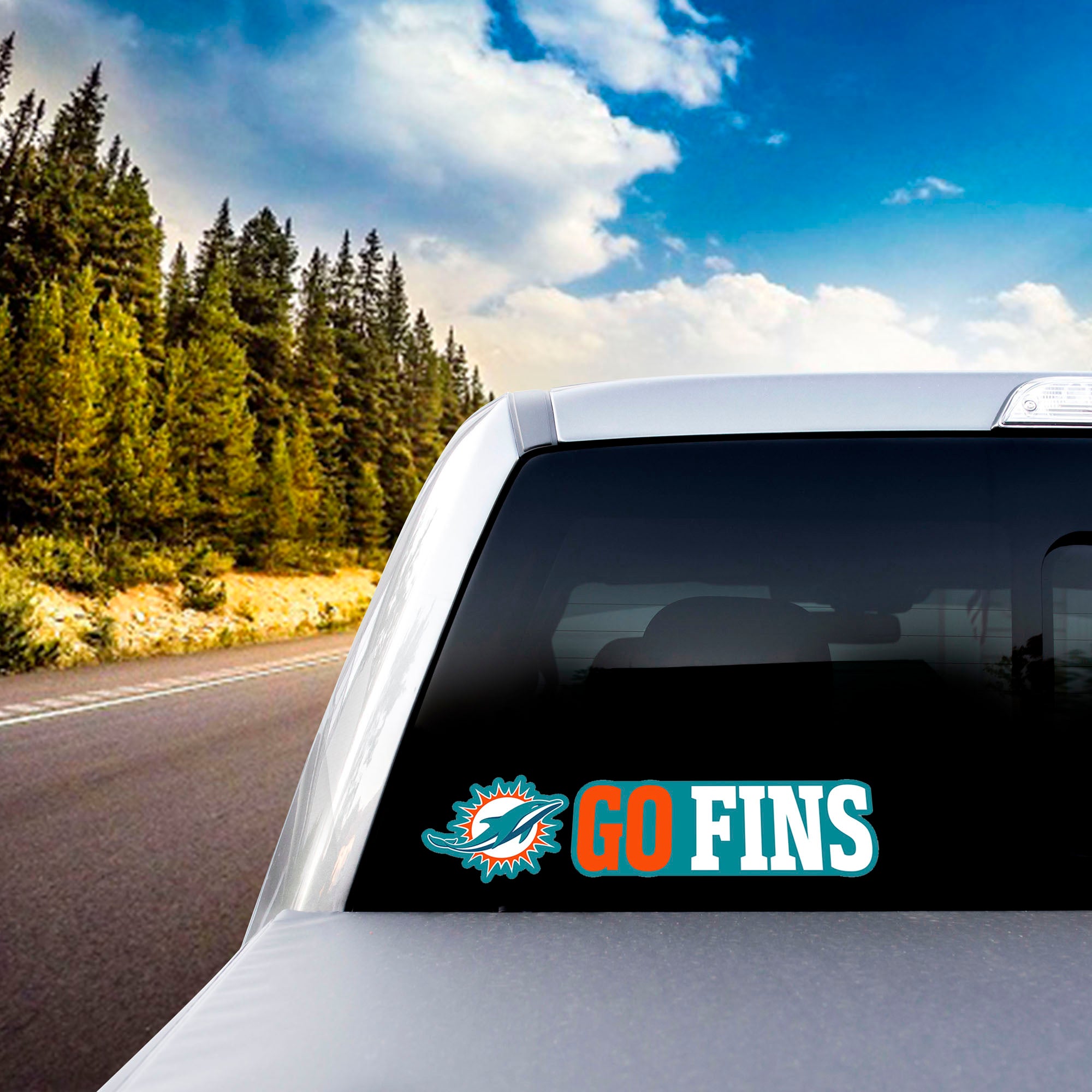 Miami Dolphins 2 Piece Team Slogan Decal Sticker Set