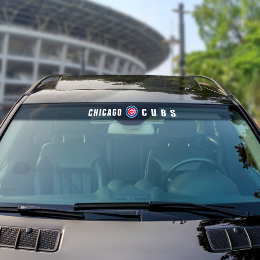 Chicago Cubs Sun Stripe Windshield Decal 3.25 in. x 34 in. - Chicago Cubs