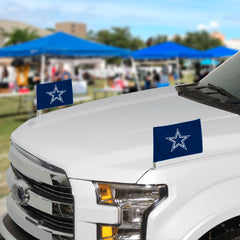 Dallas Cowboys Ambassador Car Flags - 2 Pack Mini Auto Flags, 4in X 6in