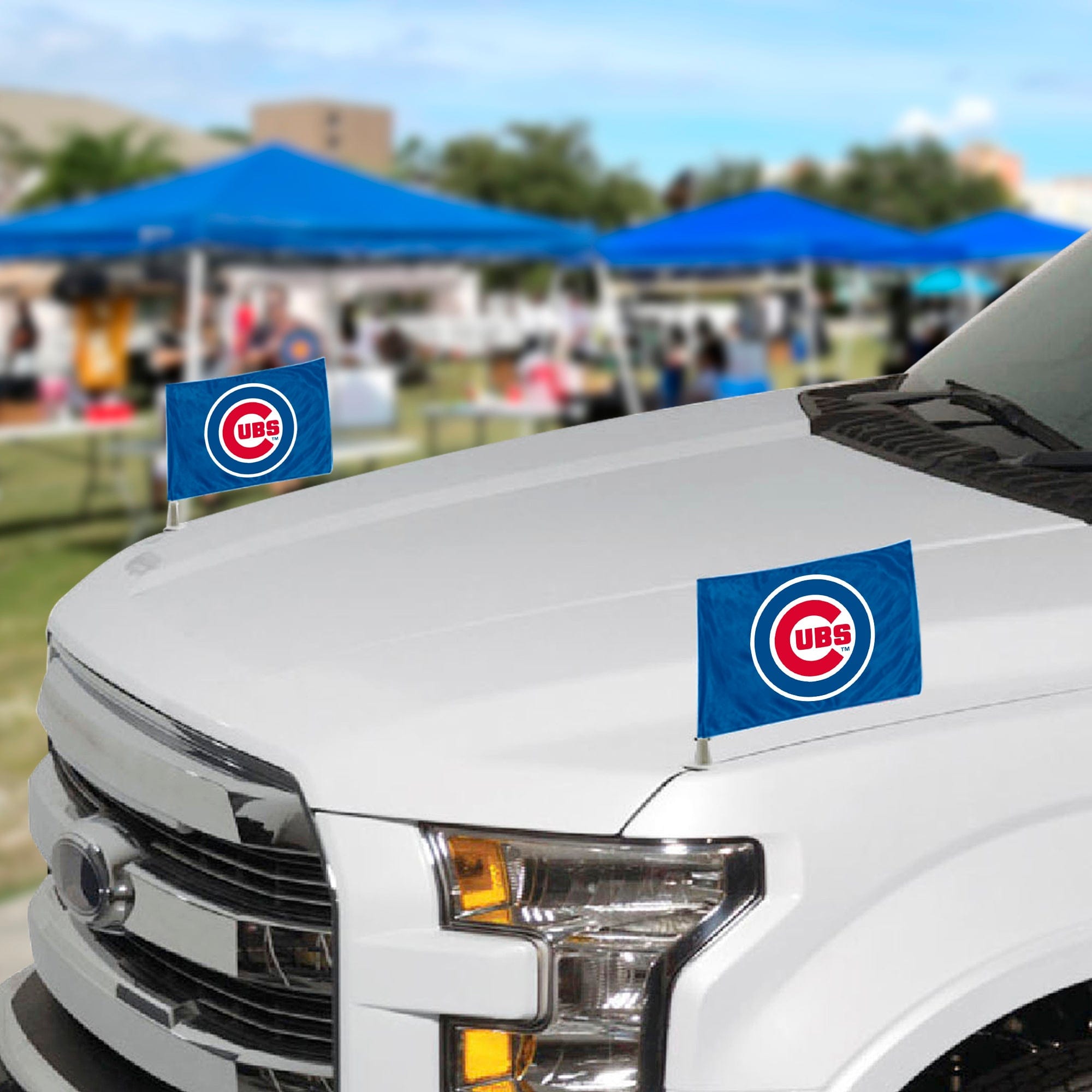 Chicago Cubs Ambassador Car Flags - 2 Pack Mini Auto Flags, 4in X 6in - Chicago Cubs