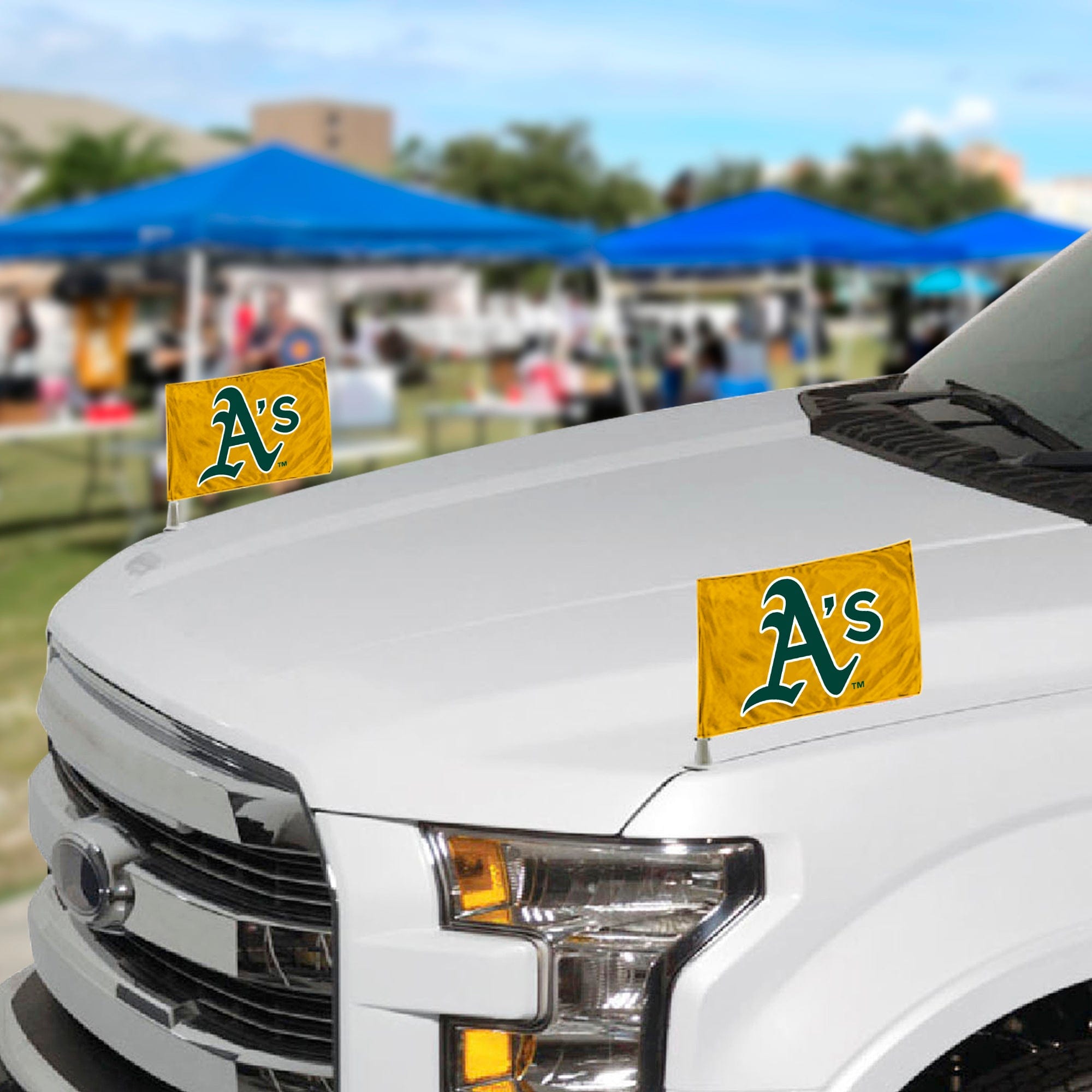 Oakland Athletics Ambassador Car Flags - 2 Pack Mini Auto Flags, 4in X 6in - Oakland Athletics