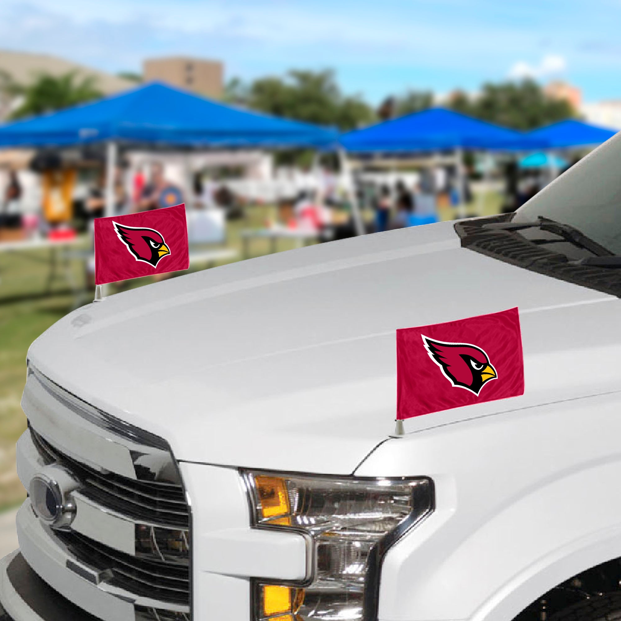 Arizona Cardinals Ambassador Car Flags - 2 Pack Mini Auto Flags, 4in X 6in