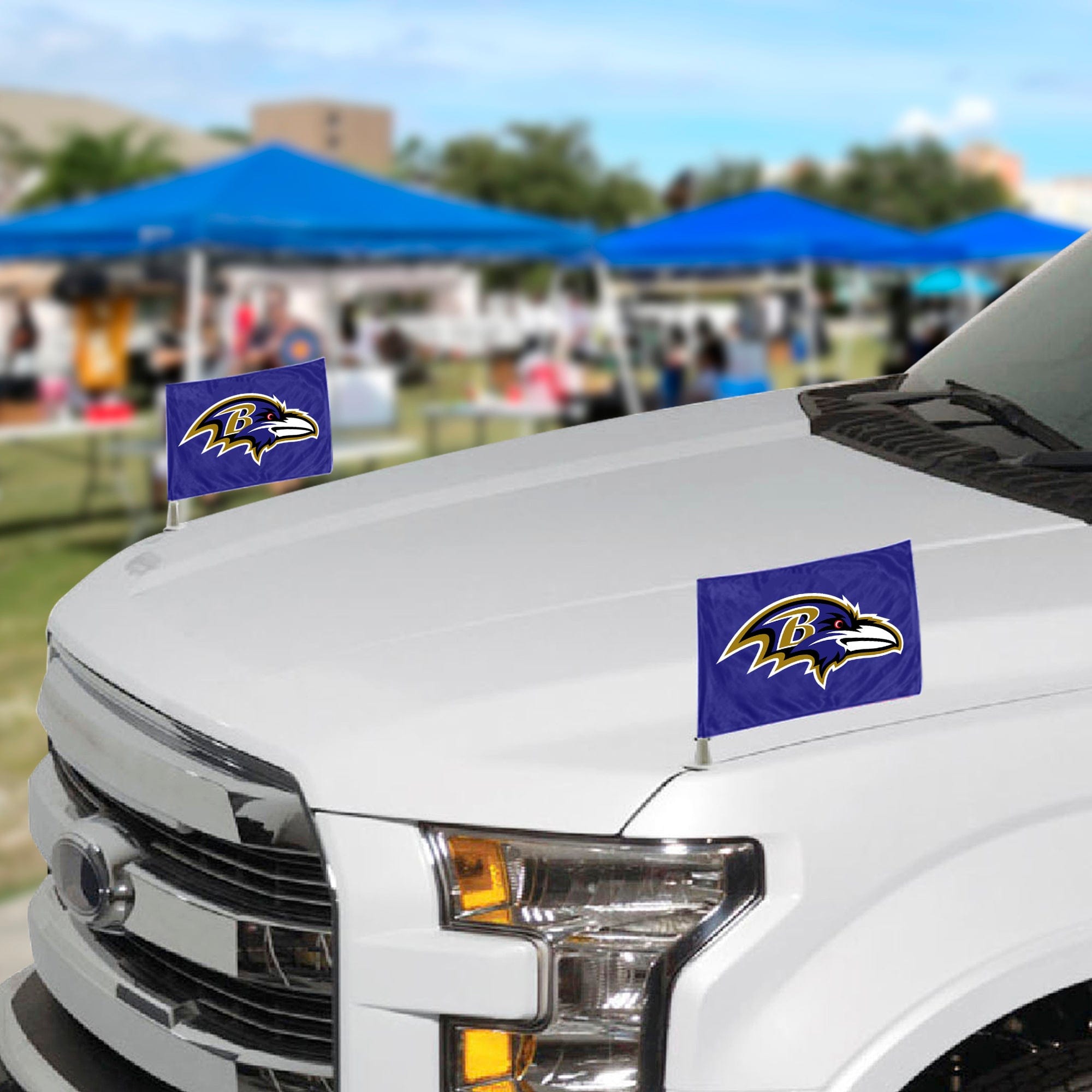 Baltimore Ravens Ambassador Car Flags - 2 Pack Mini Auto Flags, 4in X 6in - Baltimore Ravens