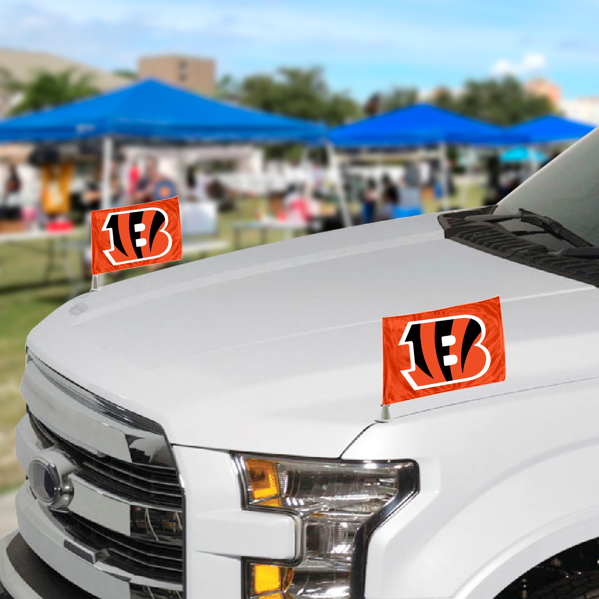 Cincinnati Bengals Ambassador Car Flags - 2 Pack Mini Auto Flags, 4in X 6in