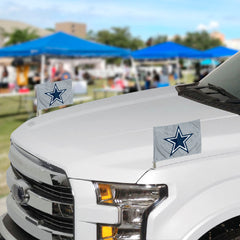 Dallas Cowboys Ambassador Car Flags - 2 Pack Mini Auto Flags, 4in X 6in