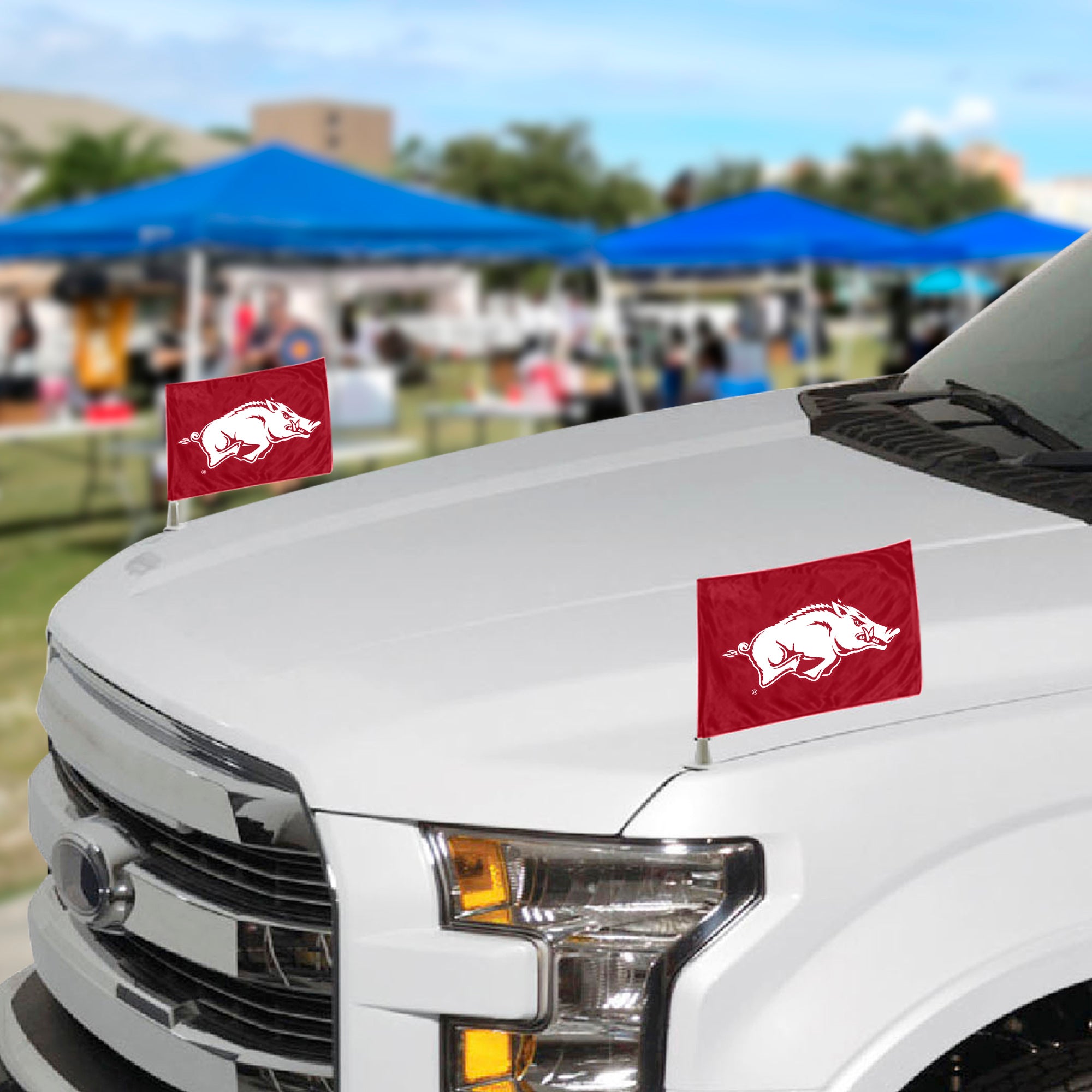 Arkansas Razorbacks Ambassador Car Flags - 2 Pack Mini Auto Flags, 4in X 6in