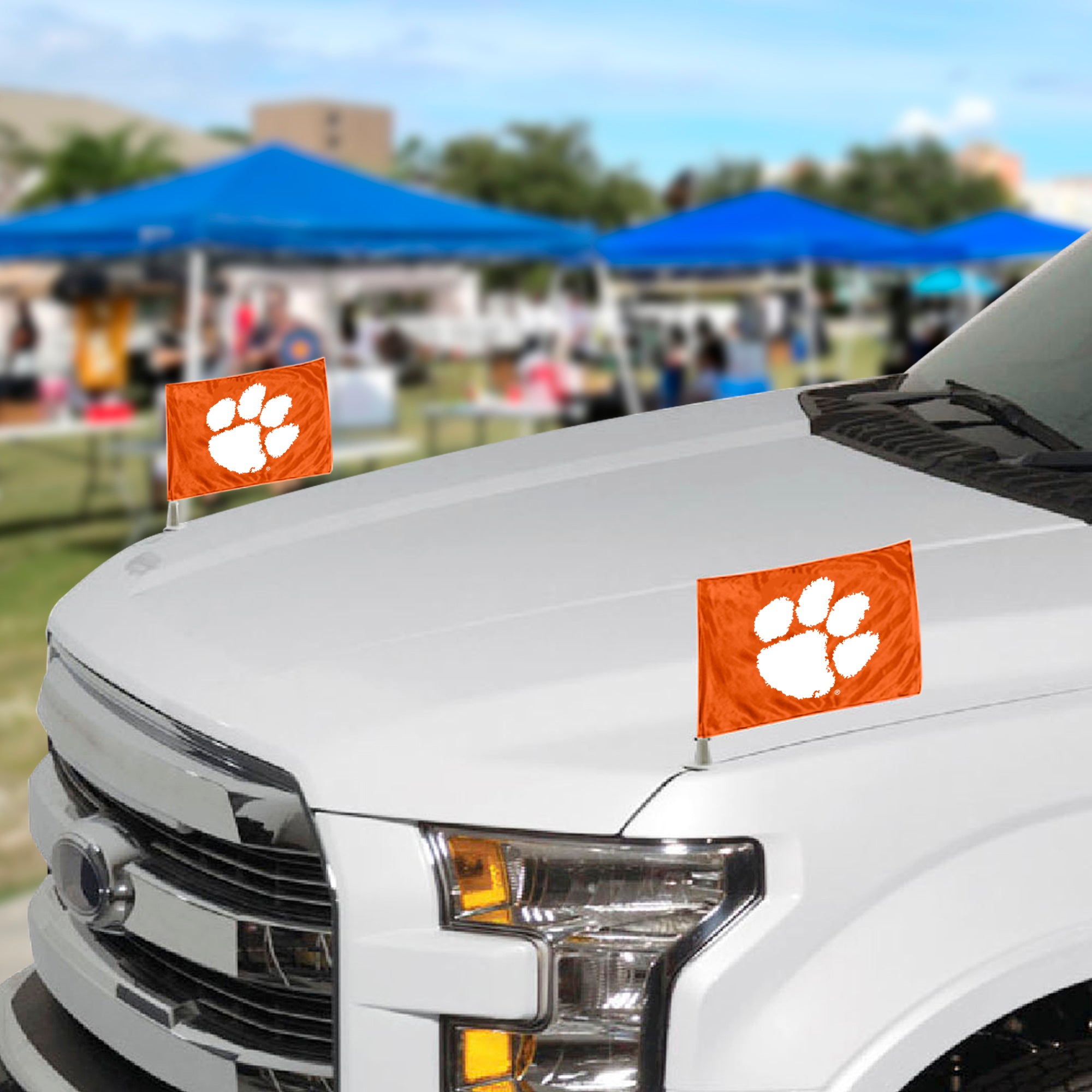 Clemson Tigers Ambassador Car Flags - 2 Pack Mini Auto Flags, 4in X 6in - Clemson