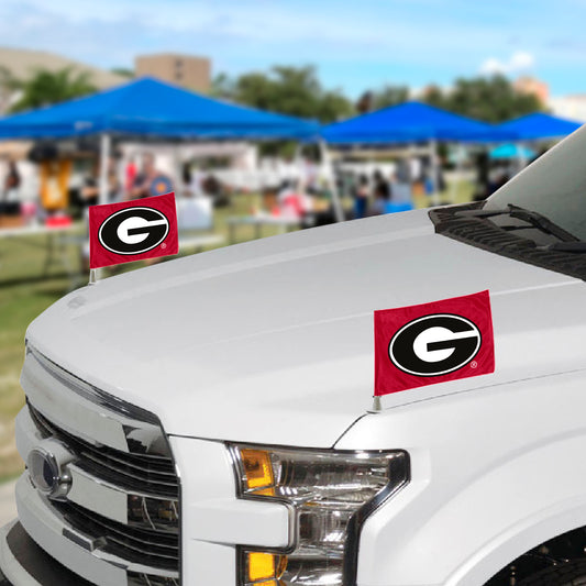 Georgia Bulldogs Ambassador Car Flags - 2 Pack Mini Auto Flags, 4in X 6in