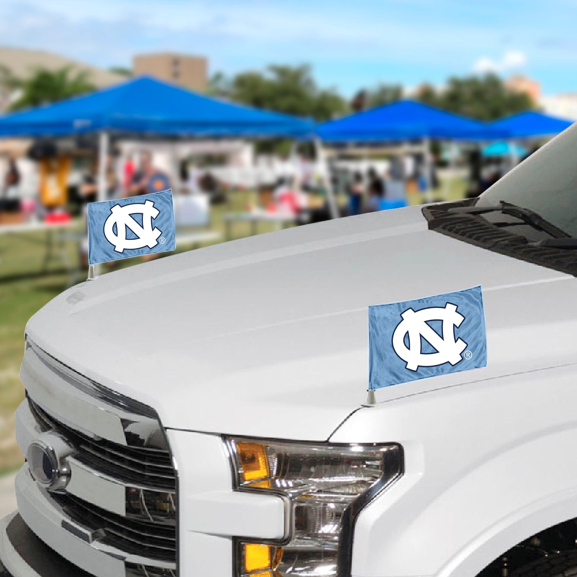 North Carolina Tar Heels Ambassador Car Flags - 2 Pack Mini Auto Flags, 4in X 6in - North Carolina