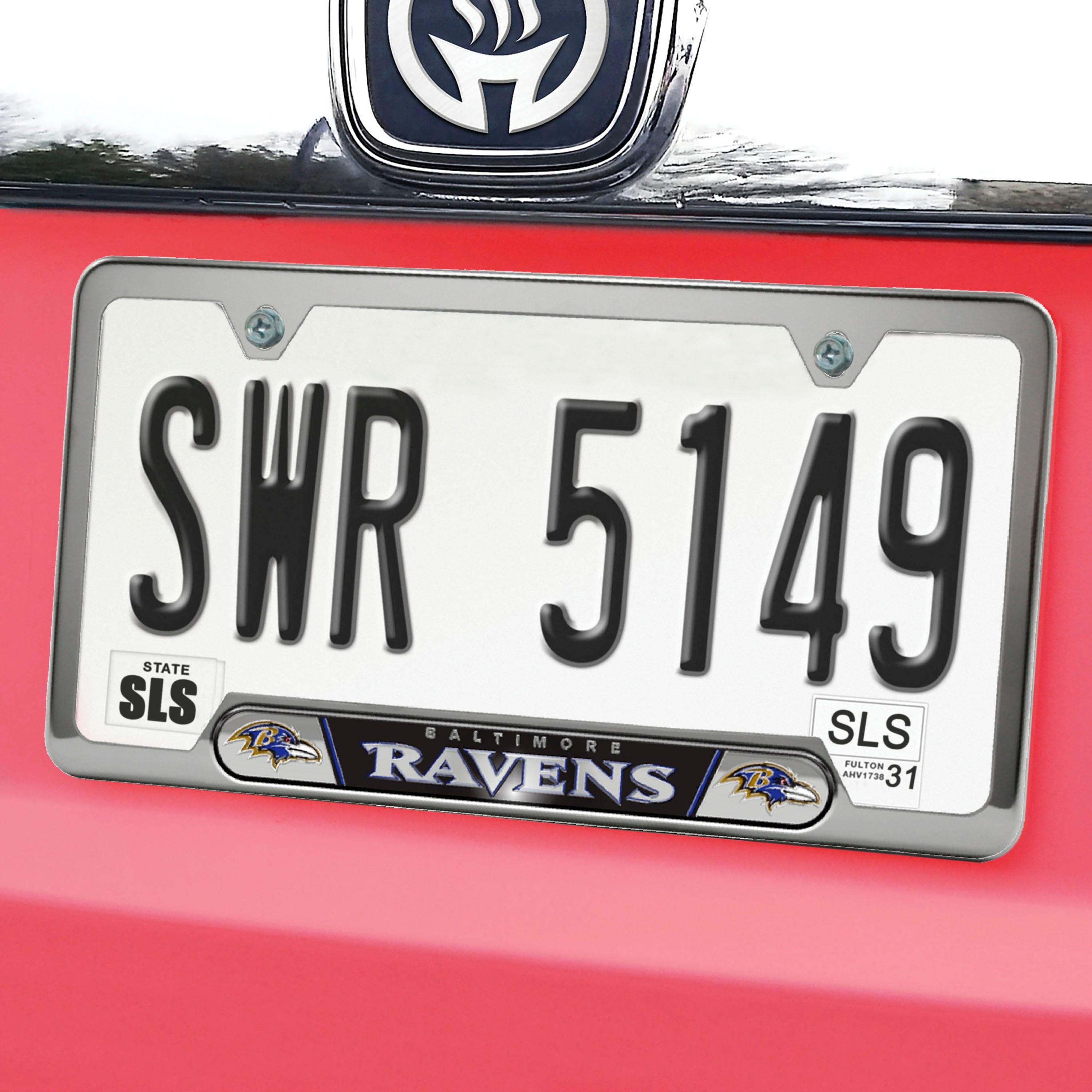 Baltimore Ravens Embossed License Plate Frame, 6.25in x 12.25in - Baltimore Ravens