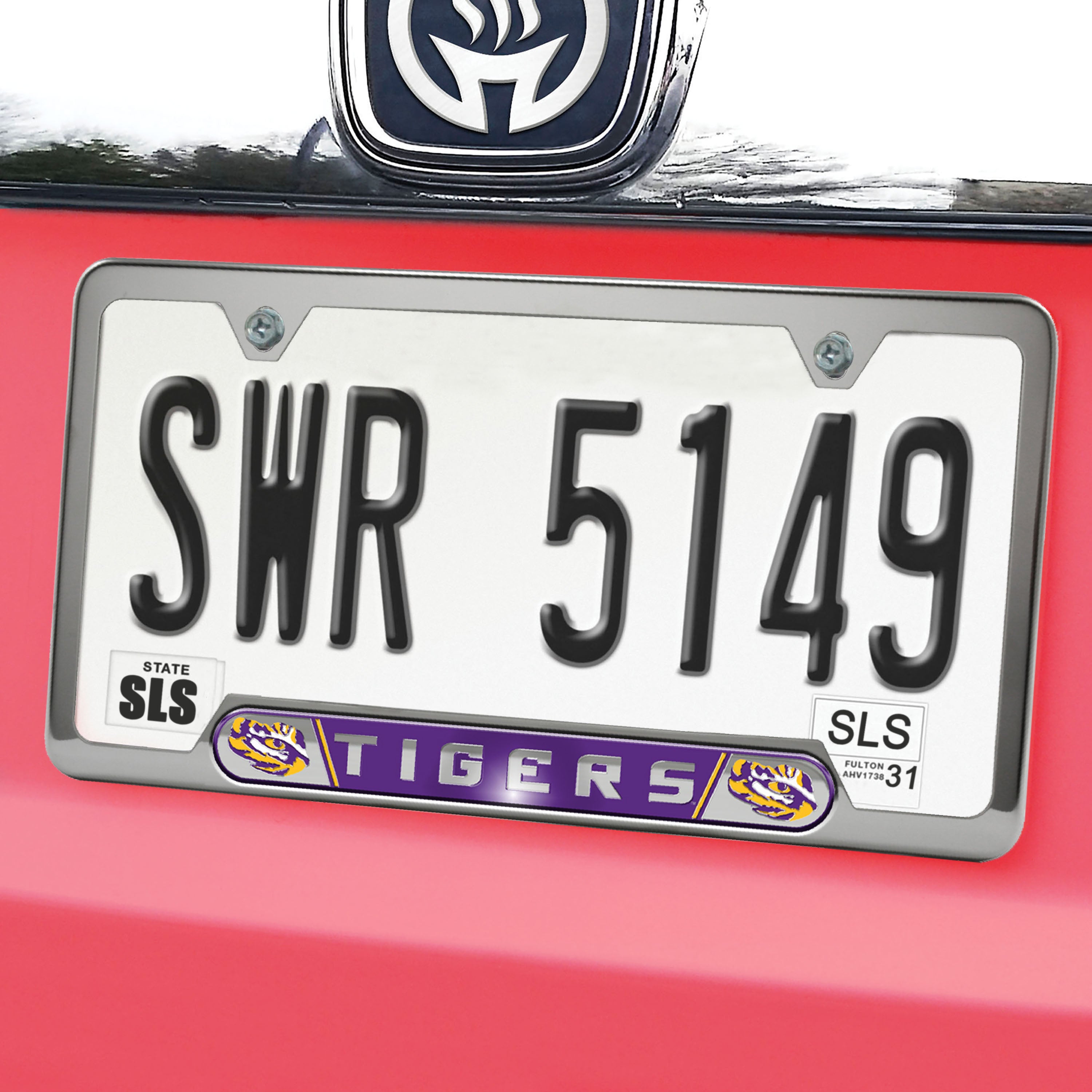 LSU Tigers Embossed License Plate Frame, 6.25in x 12.25in