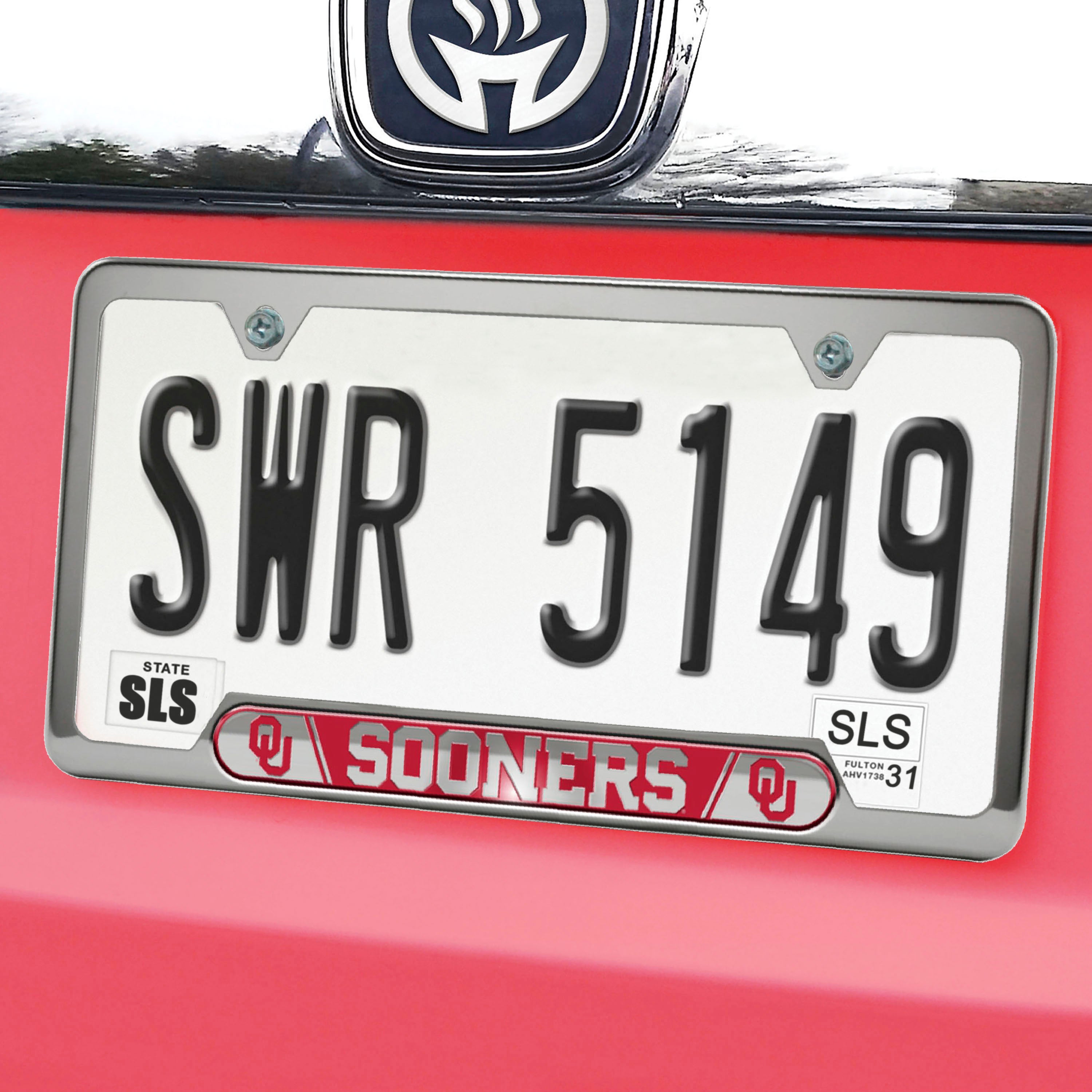 Oklahoma Sooners Embossed License Plate Frame, 6.25in x 12.25in - Oklahoma