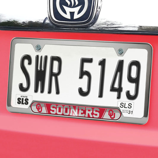 Oklahoma Sooners Embossed License Plate Frame, 6.25in x 12.25in - Oklahoma