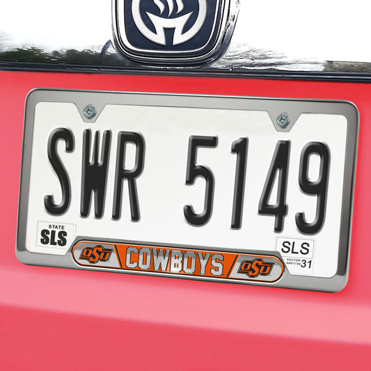 Oklahoma State Cowboys Embossed License Plate Frame, 6.25in x 12.25in - Oklahoma State