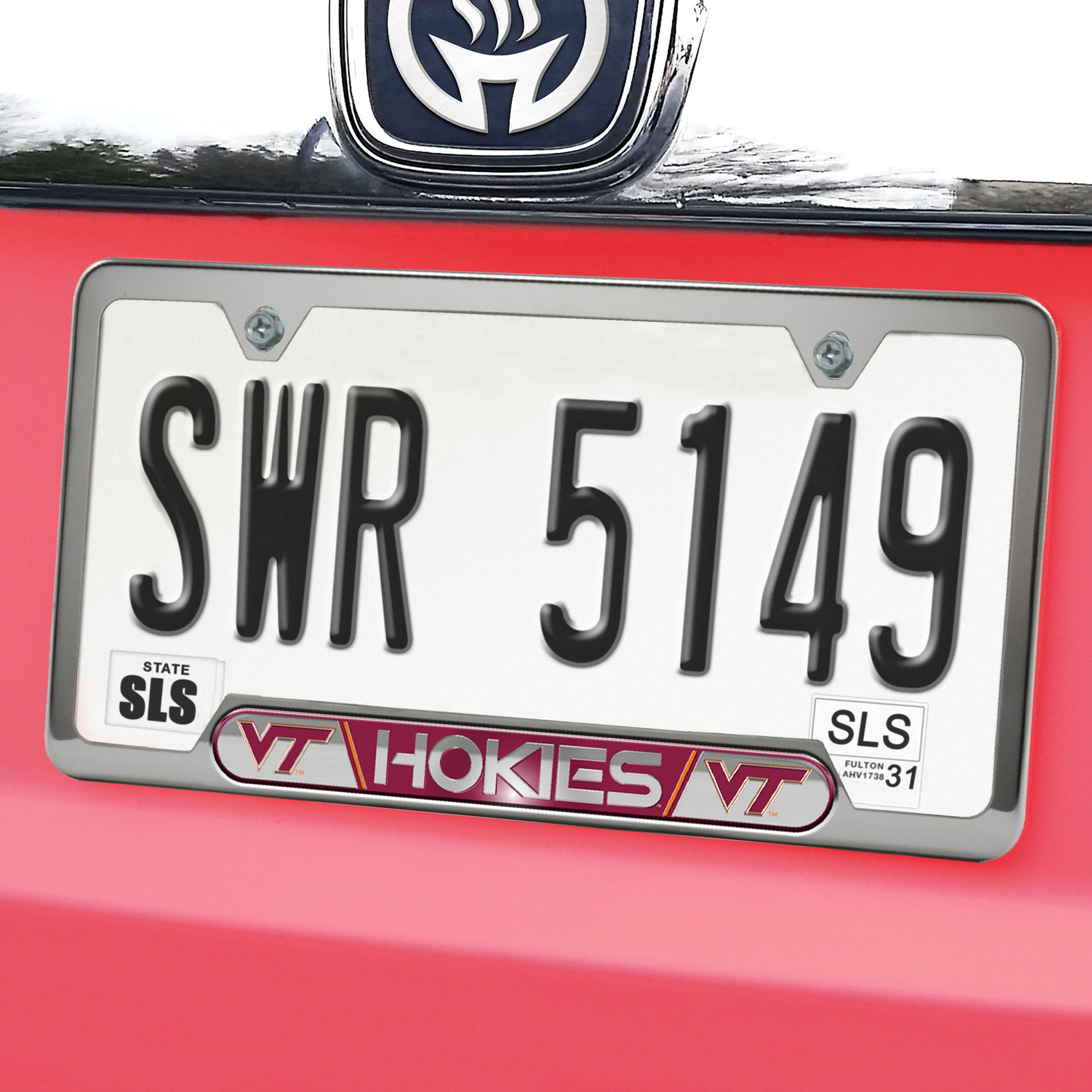 Virginia Tech Hokies Embossed License Plate Frame, 6.25in x 12.25in