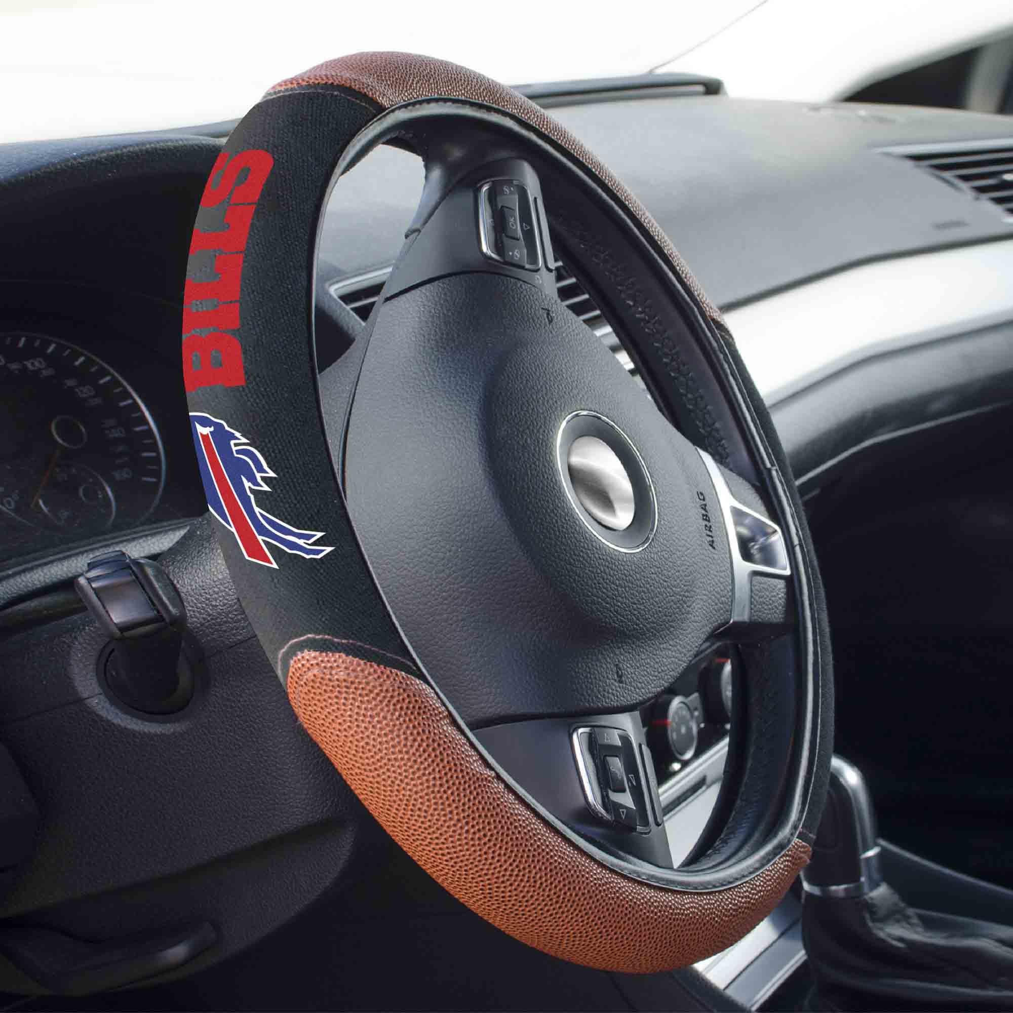 Buffalo Bills Football Grip Steering Wheel Cover 15" Diameter - Buffalo Bills