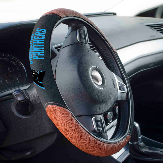 Carolina Panthers Football Grip Steering Wheel Cover 15" Diameter - Carolina Panthers