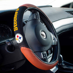 Pittsburgh Steelers Football Grip Steering Wheel Cover 15" Diameter - Pittsburgh Steelers