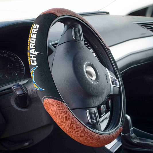 Los Angeles Chargers Football Grip Steering Wheel Cover 15" Diameter