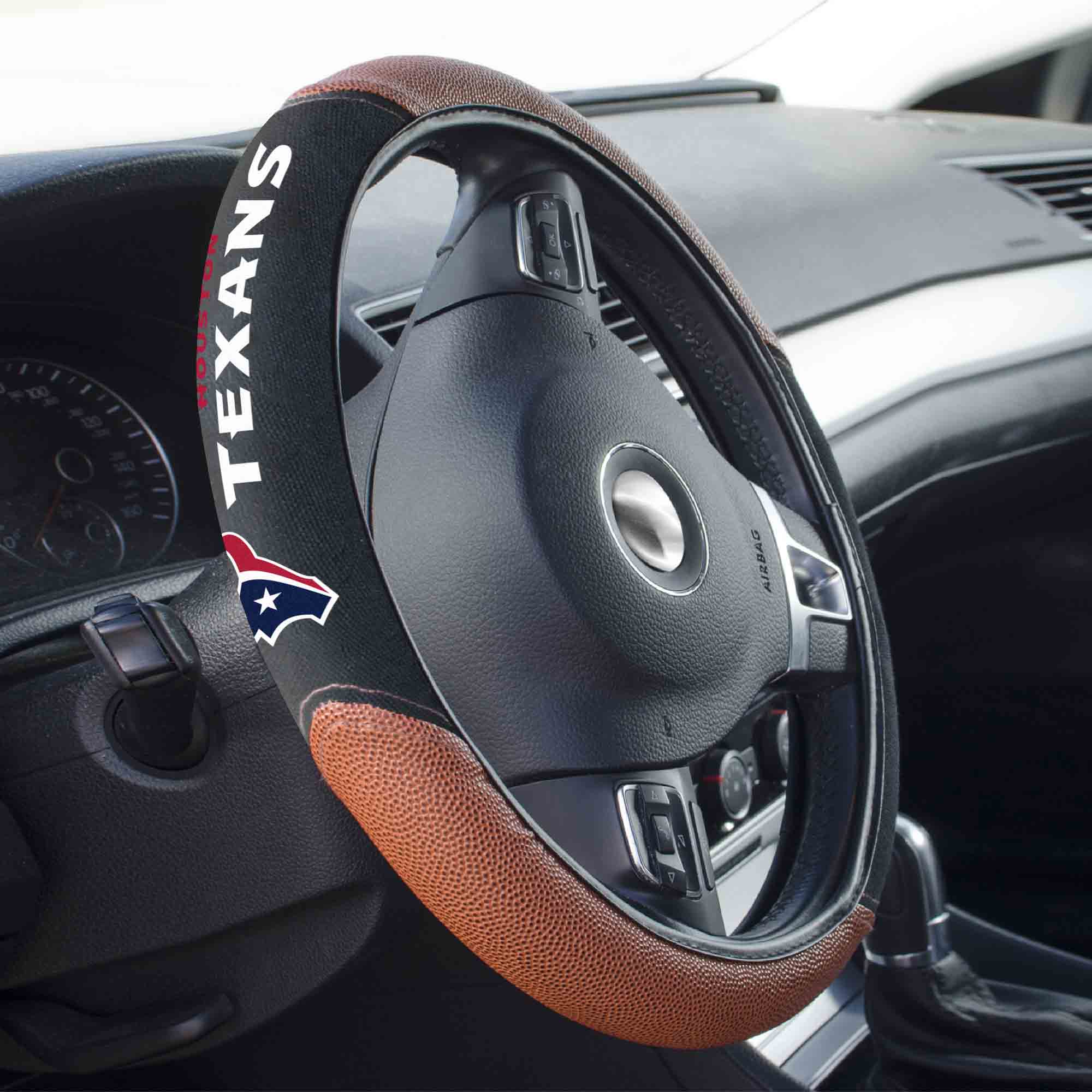 Houston Texans Football Grip Steering Wheel Cover 15" Diameter