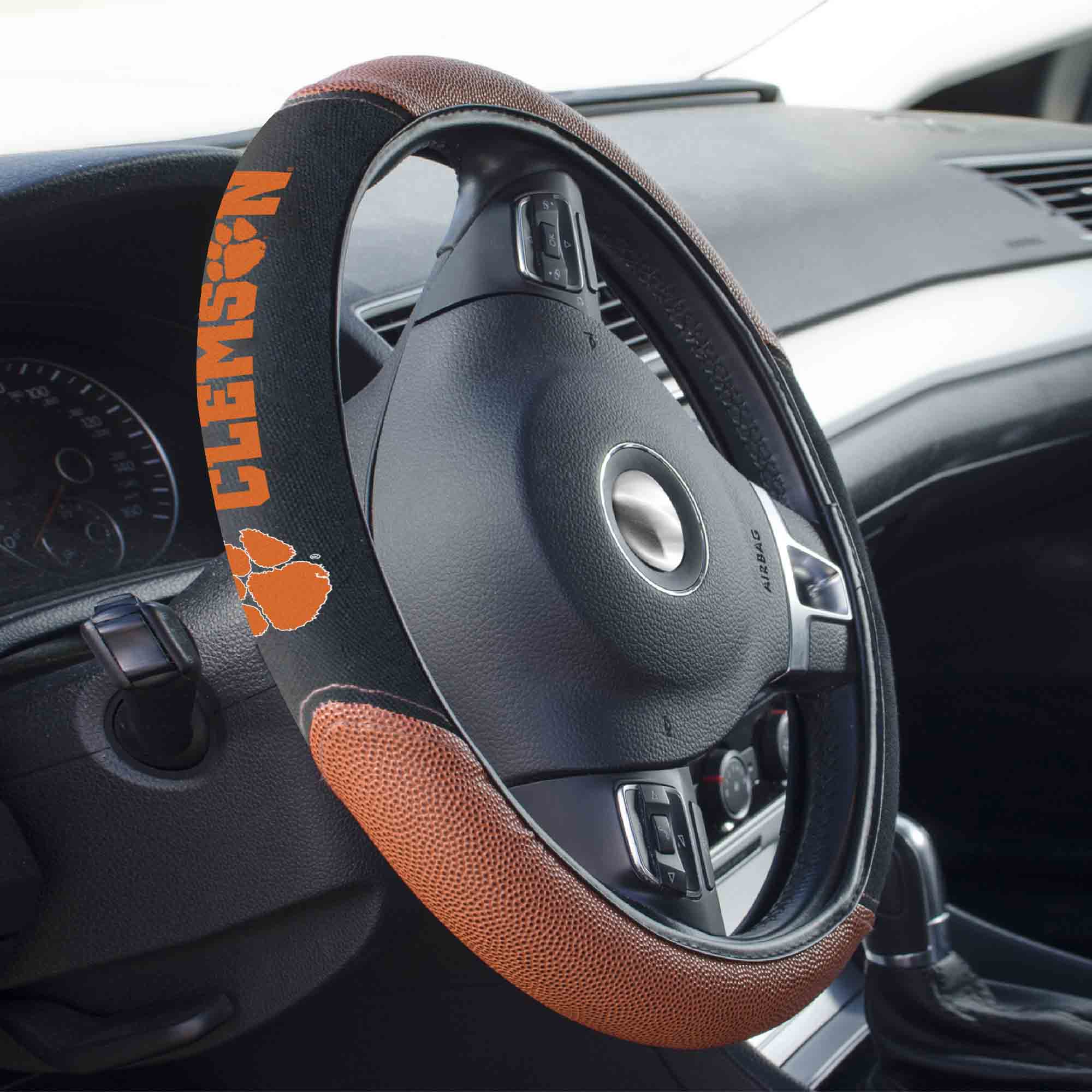 Clemson Tigers Football Grip Steering Wheel Cover 15" Diameter