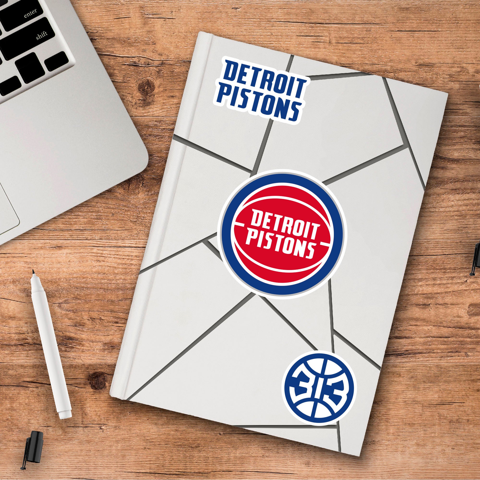 Detroit Pistons 3 Piece Decal Sticker Set