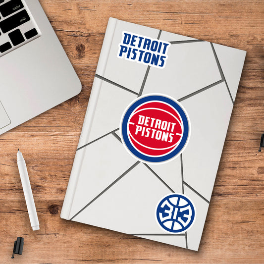 Detroit Pistons 3 Piece Decal Sticker Set