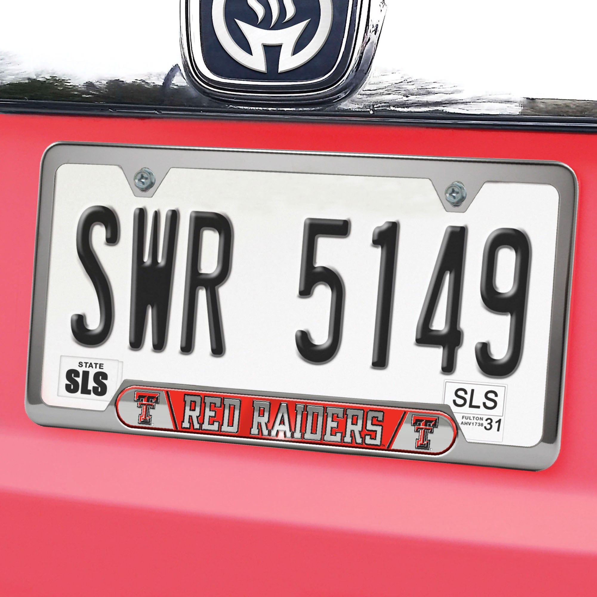 Texas Tech Red Raiders Embossed License Plate Frame, 6.25in x 12.25in - Texas Tech