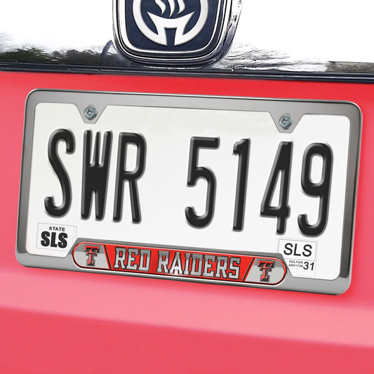 Texas Tech Red Raiders Embossed License Plate Frame, 6.25in x 12.25in - Texas Tech