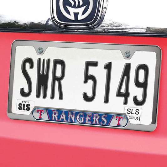 Texas Rangers Embossed License Plate Frame, 6.25in x 12.25in