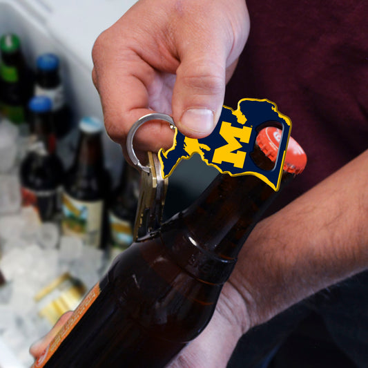 Michigan Wolverines Keychain Bottle Opener