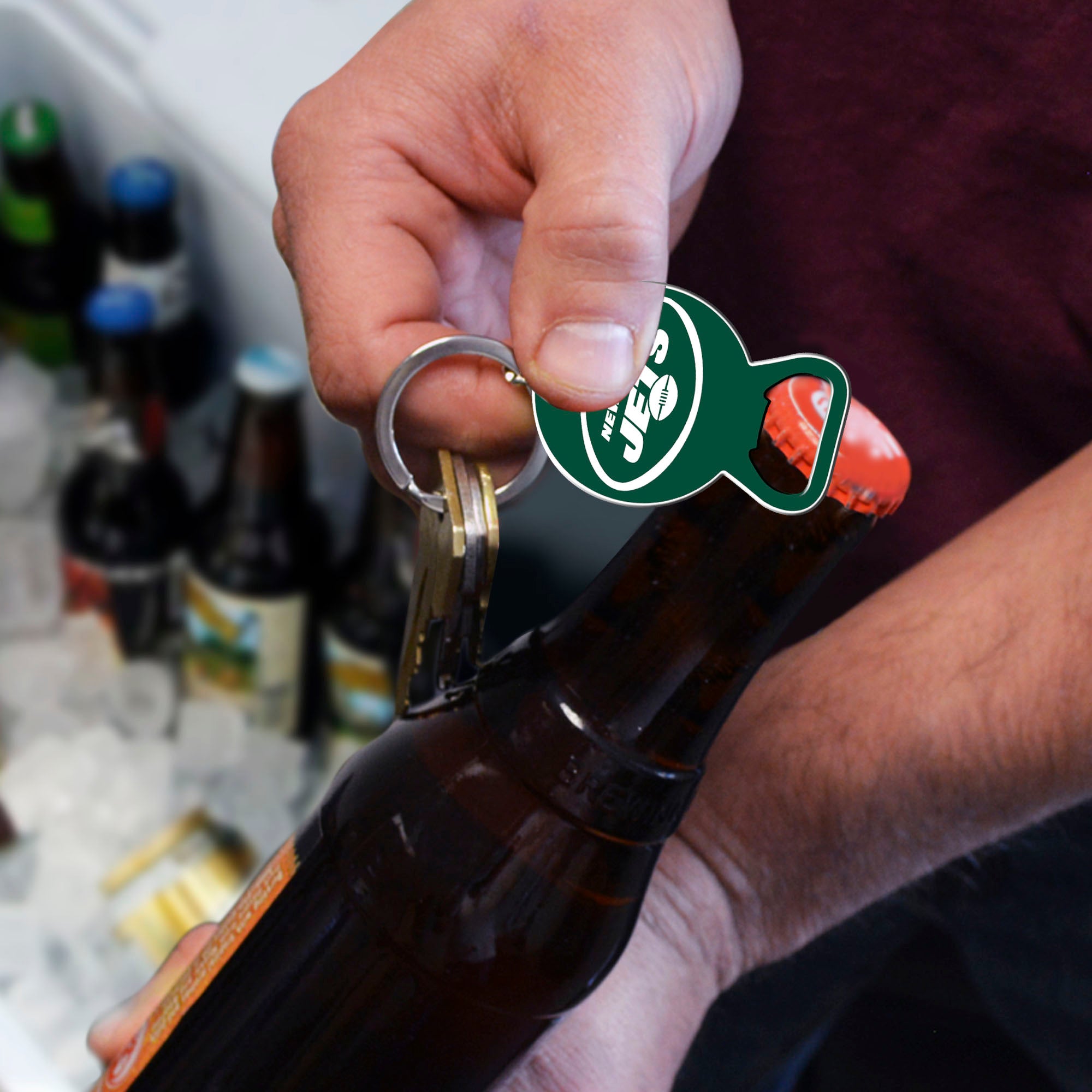 New York Jets Keychain Bottle Opener