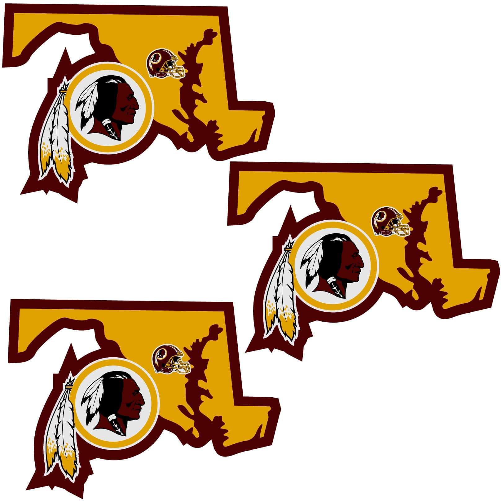 Washington Commanders Home State Decal, 3pk