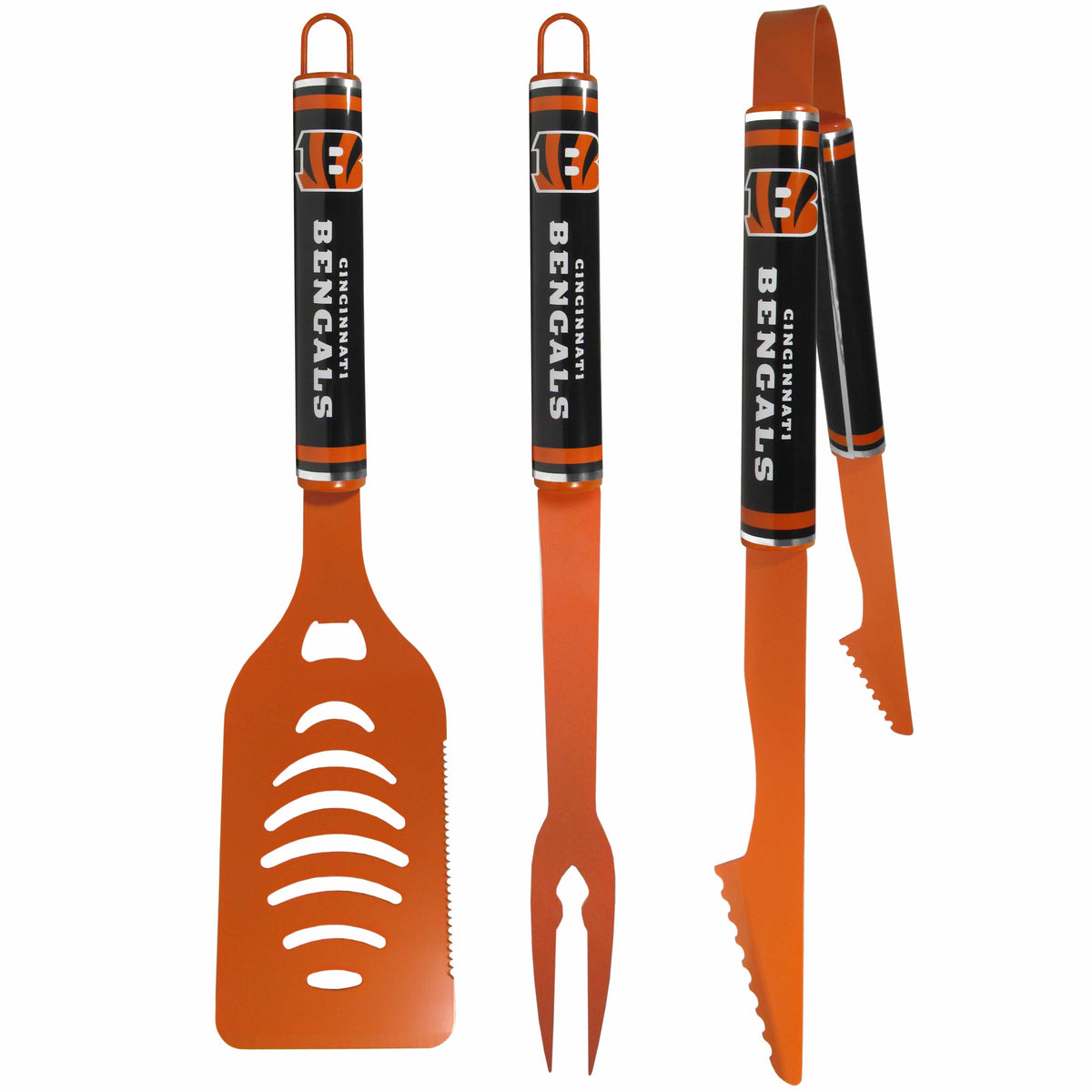 Cincinnati Bengals 3 pc Color BBQ Tools - Cincinnati Bengals