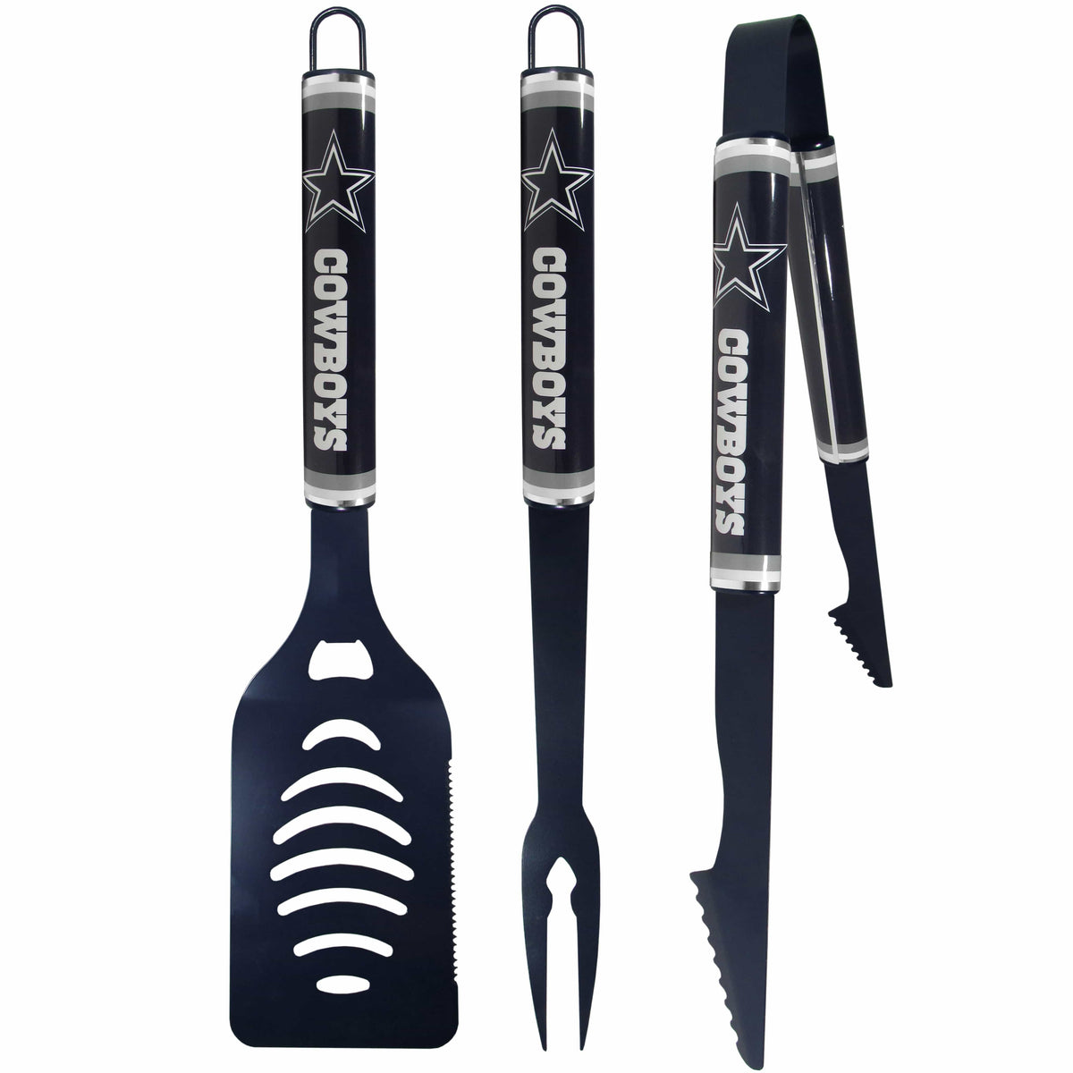 Dallas Cowboys 3 pc Color BBQ Tools - Dallas Cowboys