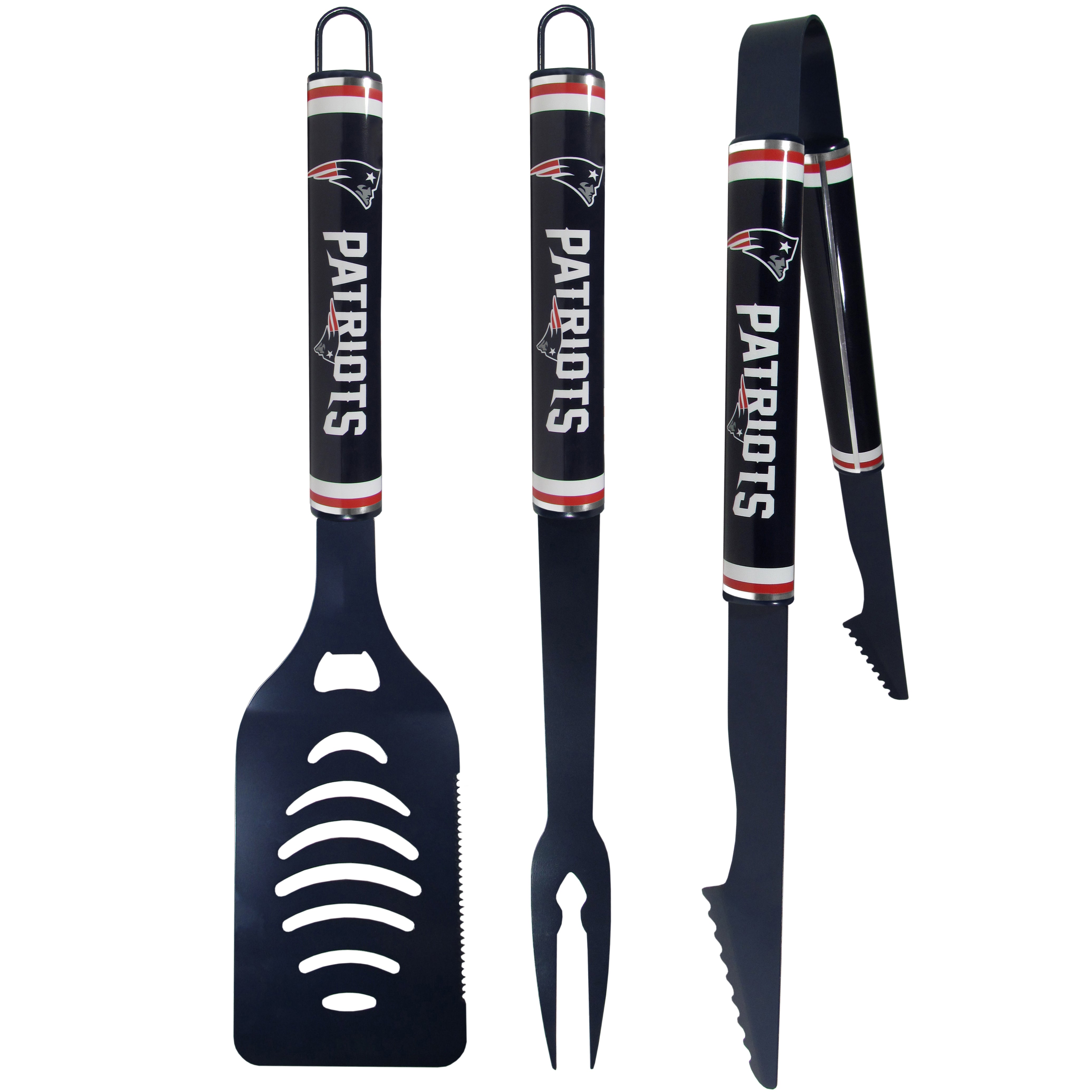 New England Patriots 3 pc Color BBQ Tools