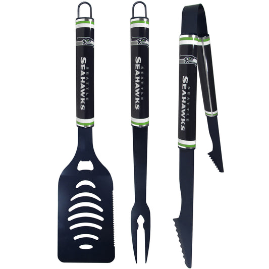 Seattle Seahawks 3 pc Color BBQ Tools