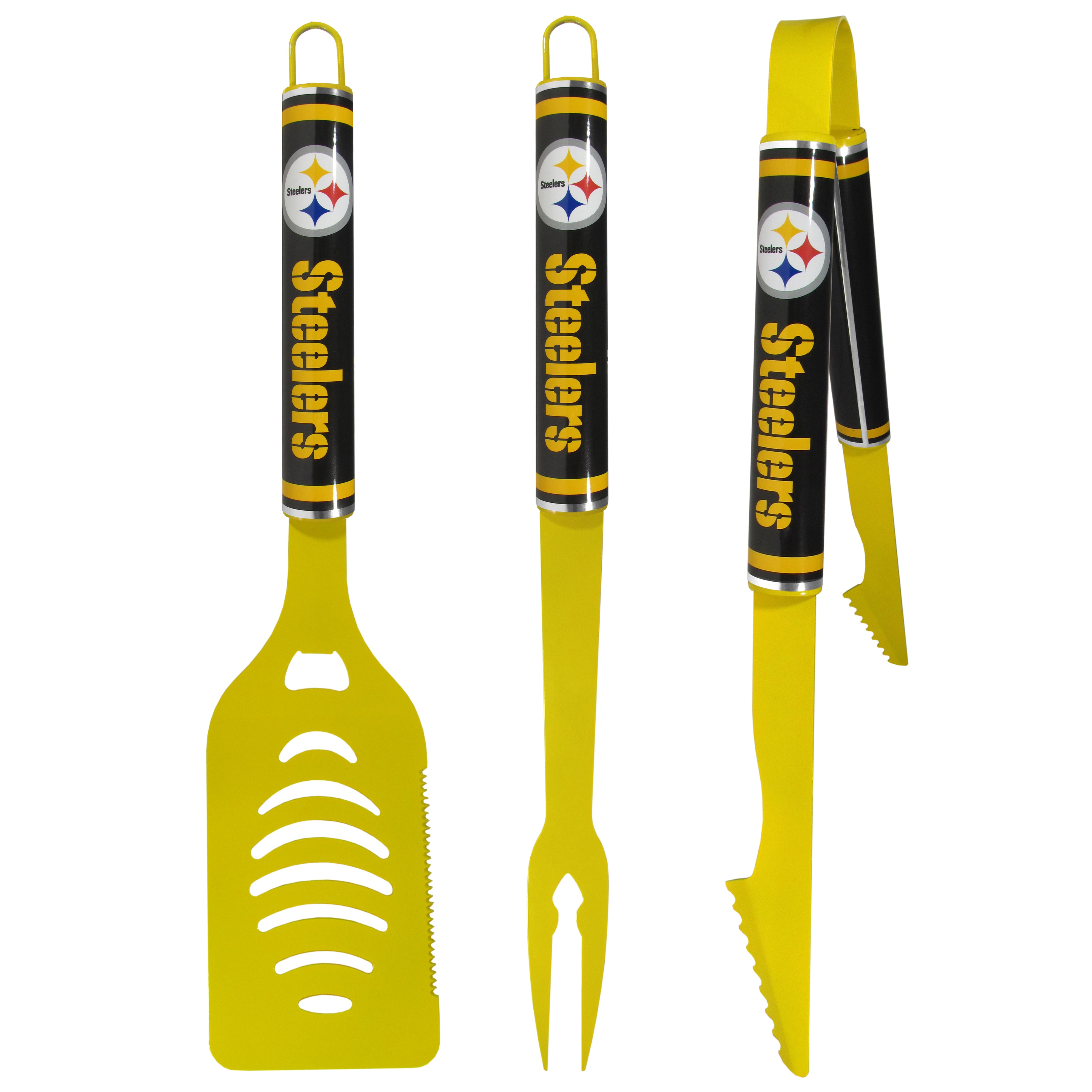 Pittsburgh Steelers 3 pc Color BBQ Tools