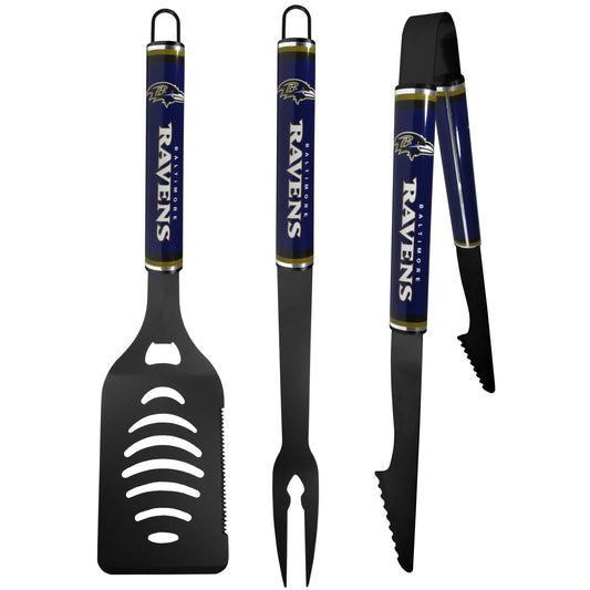 Baltimore Ravens 3 pc Color BBQ Tools