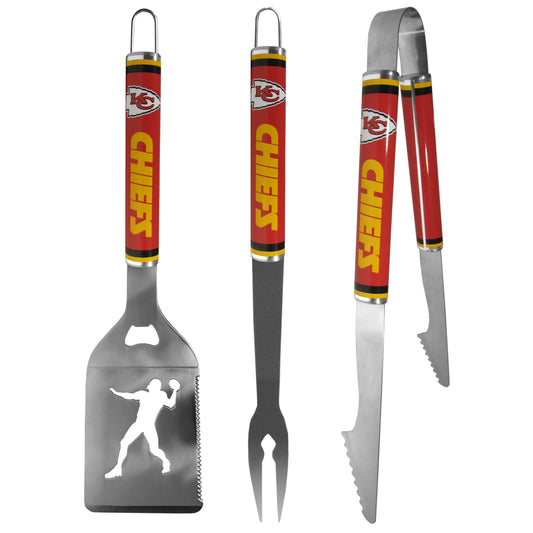 Kansas City Chiefs 3 pc Steel BBQ Tool Set