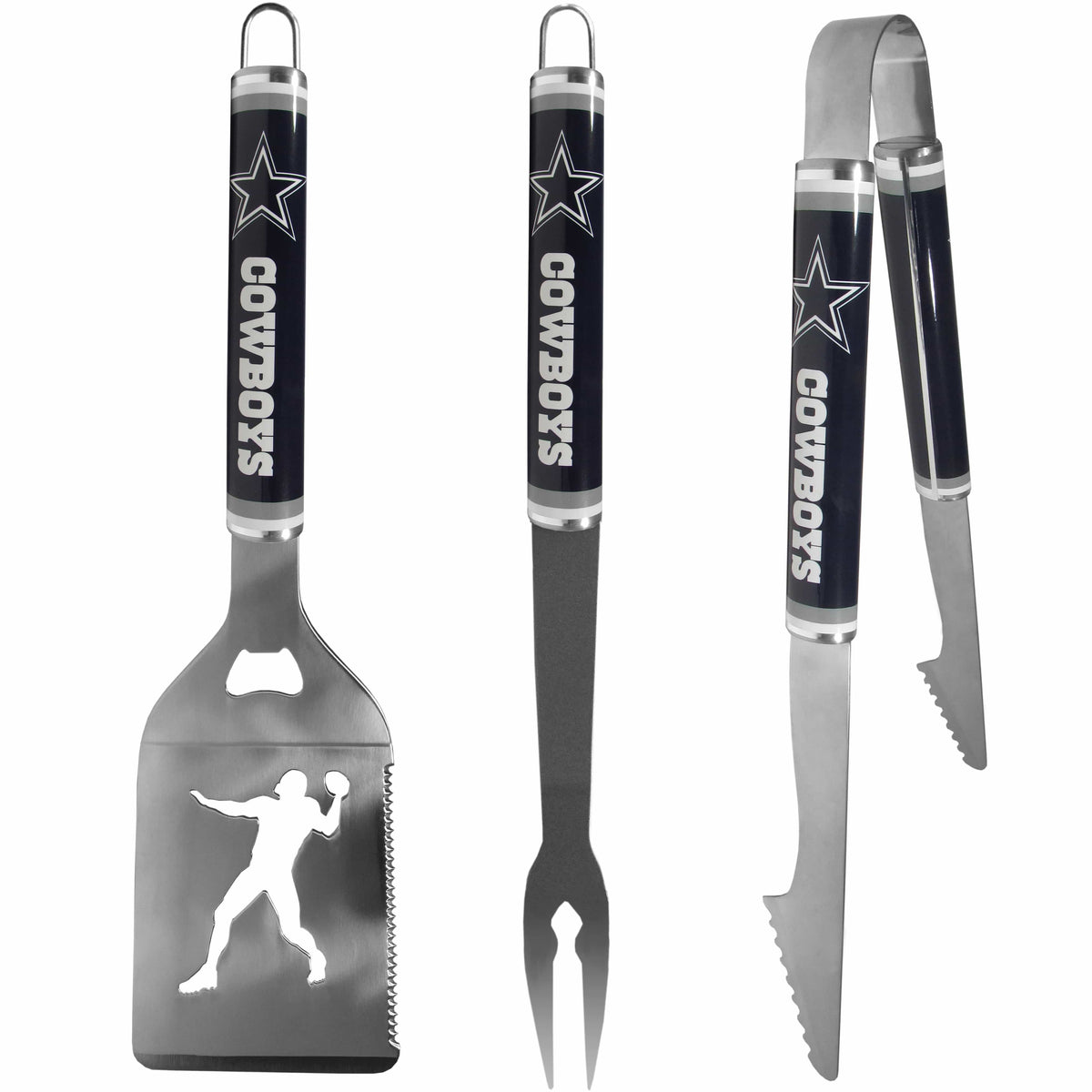 Dallas Cowboys 3 pc Steel BBQ Tool Set - Dallas Cowboys