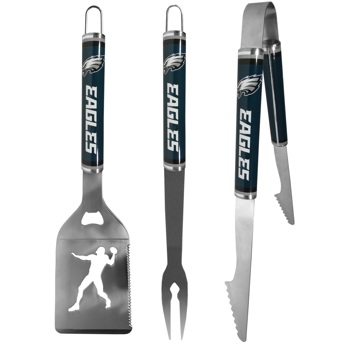 Philadelphia Eagles 3 pc Steel BBQ Tool Set