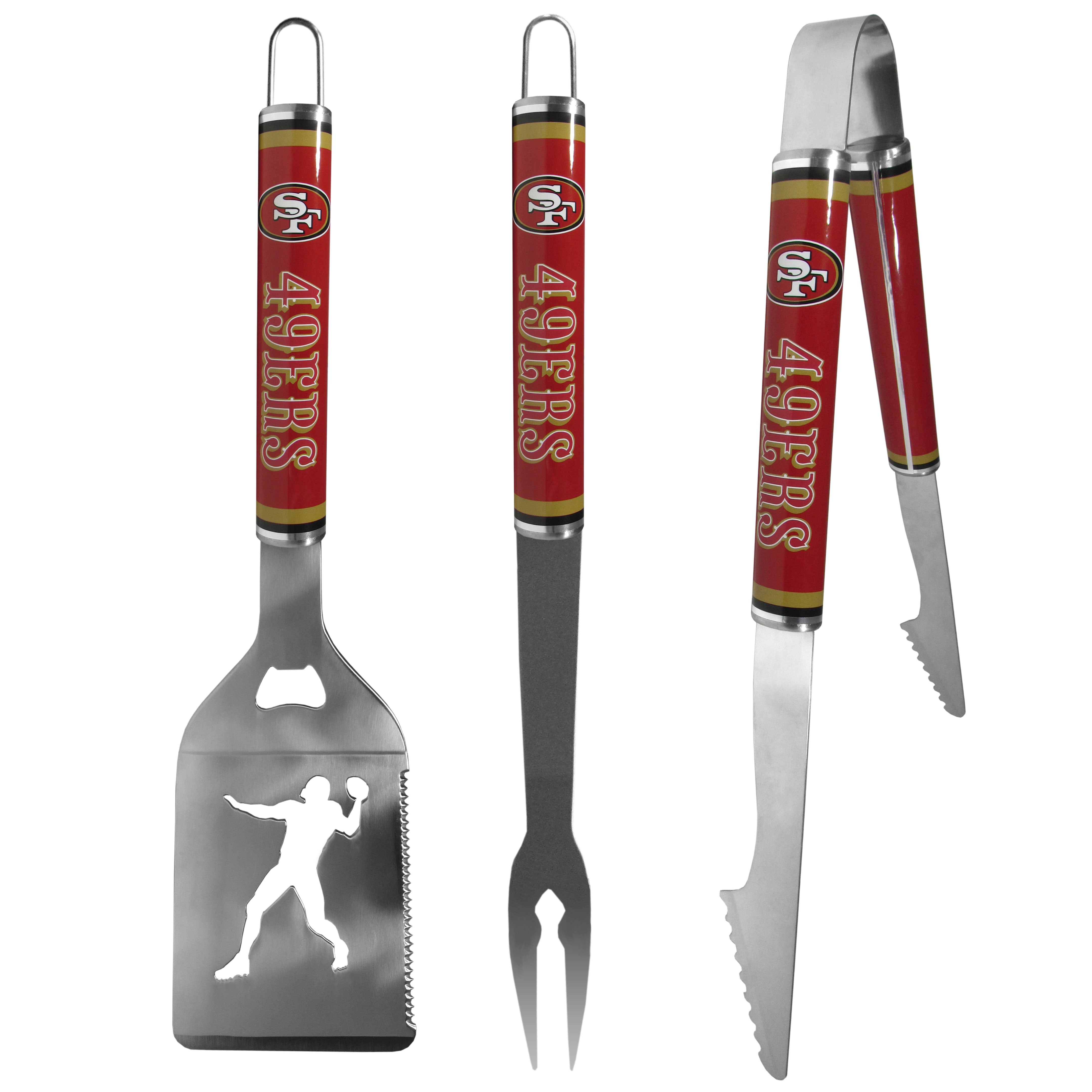 San Francisco 49ers 3 pc Steel BBQ Tool Set