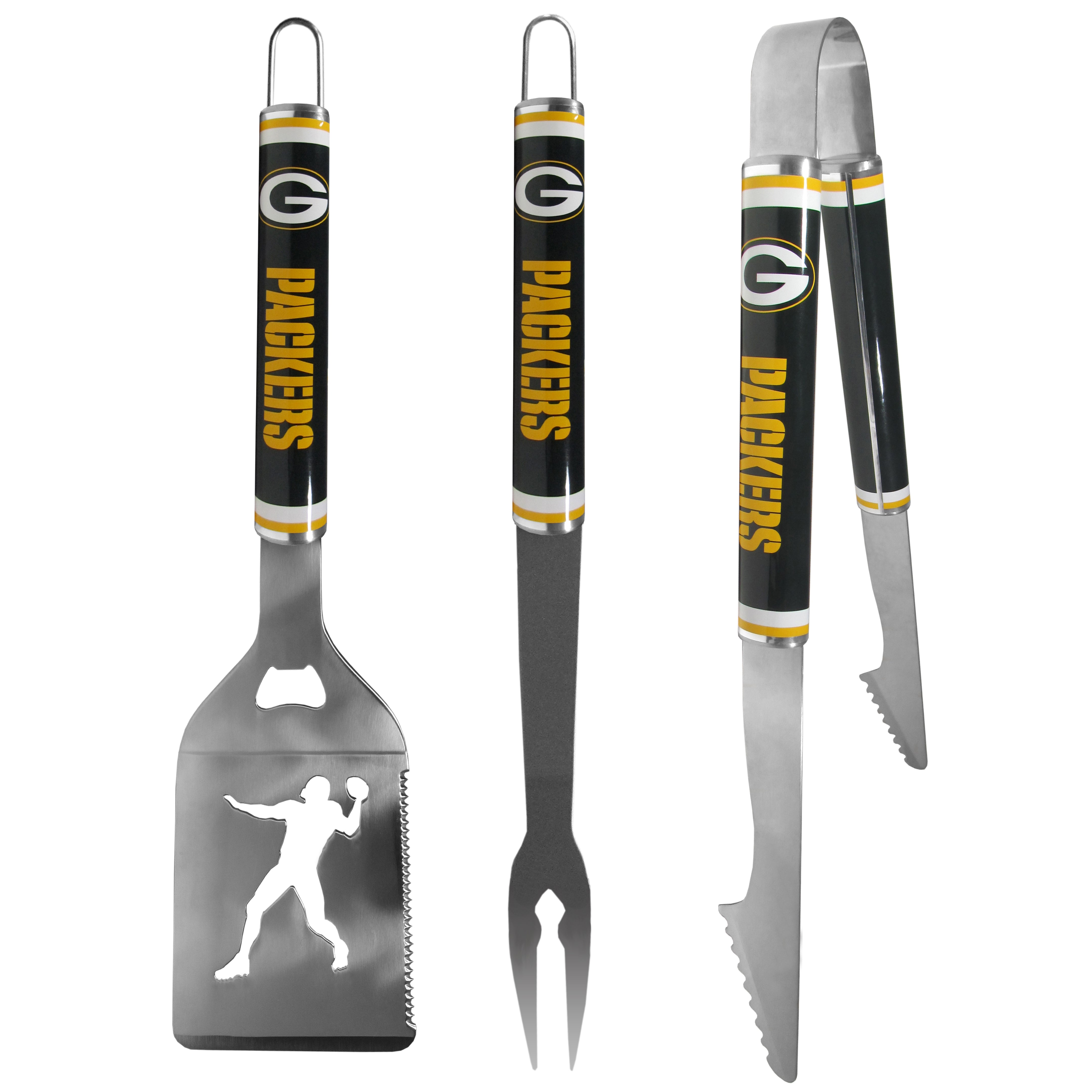 Green Bay Packers 3 pc Steel BBQ Tool Set